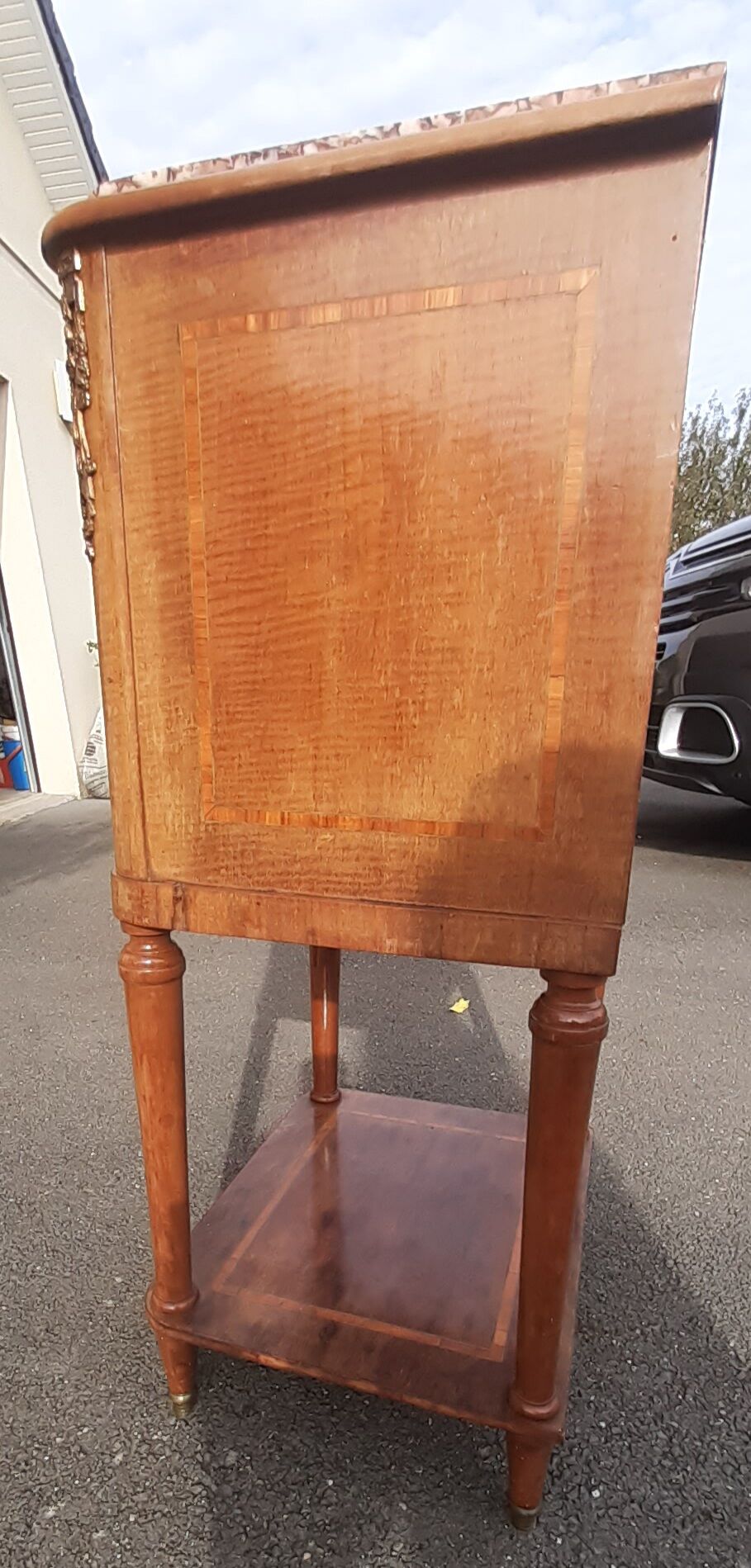 Pink marble bedside table