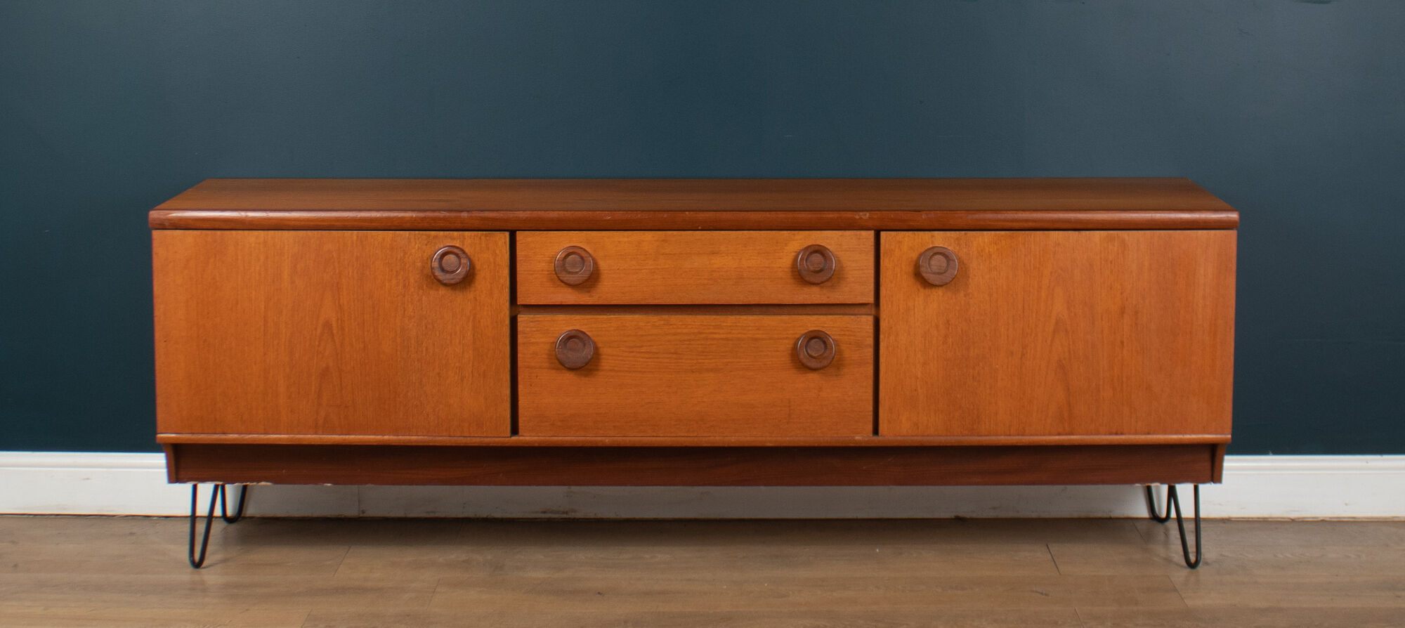 Retro Teak 1960s Portwood Teak Sideboard On Hair Pin Legs