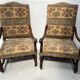 Paire de fauteuils de style Louis XIII a haut dossiers plats XX siècle