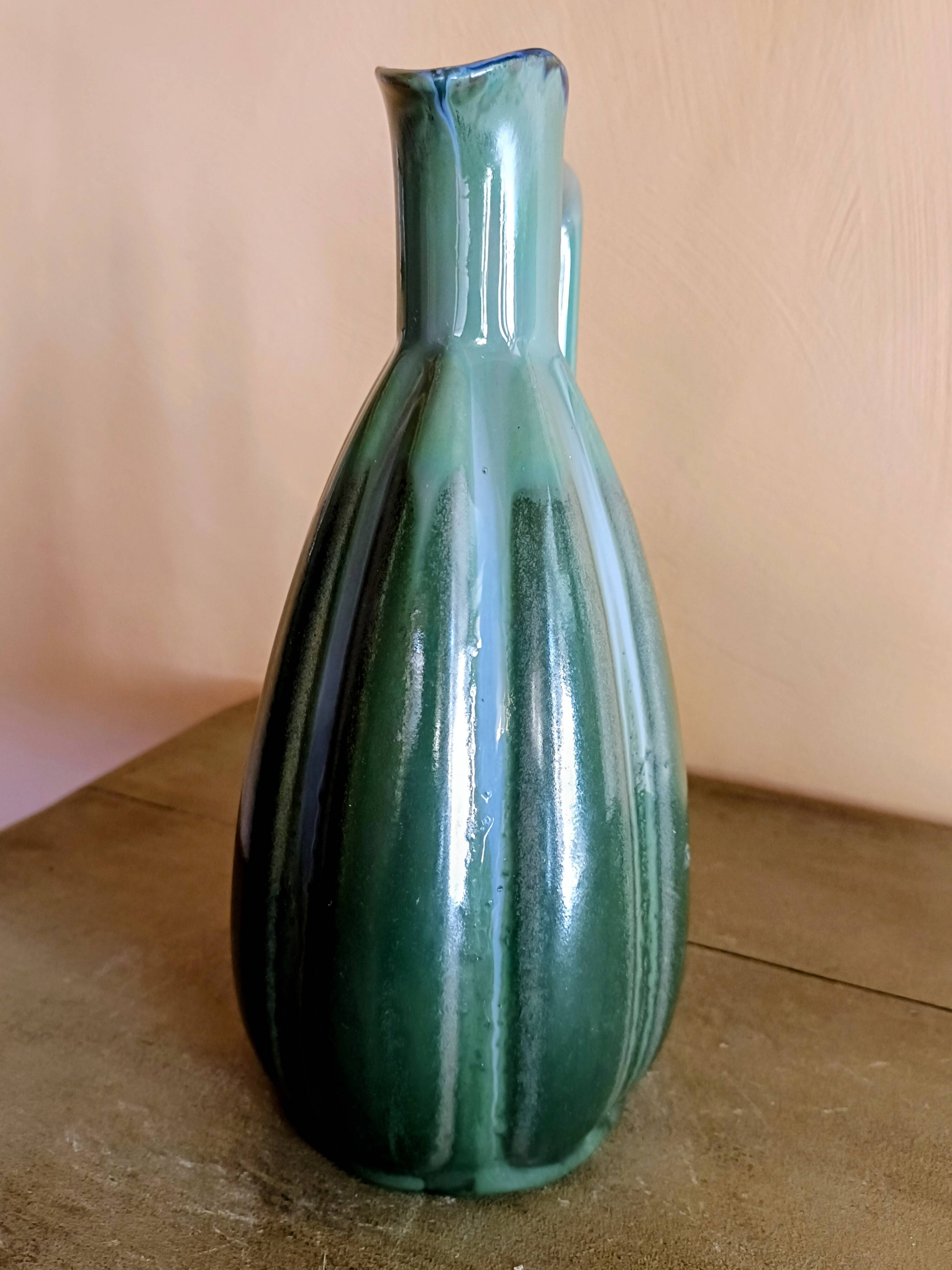 Pichet art déco bleu vert