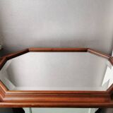 Vintage wooden mirror with 70s 80x40cm cut glass