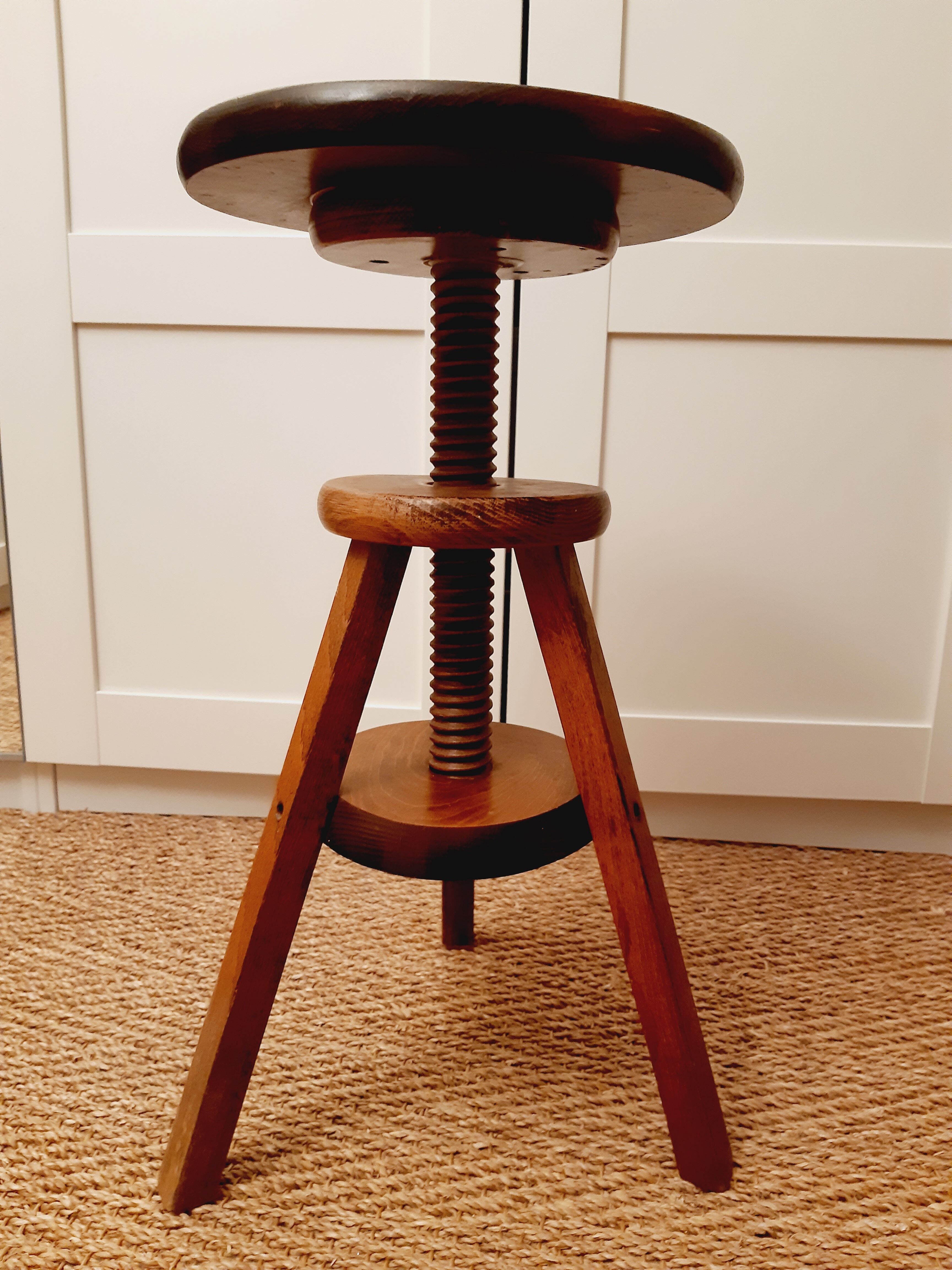Solid wood screw stool
