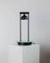 Black Metal Table Lamp with Clear Glass Base - Postmodern Memphis Italian Design, 1980s