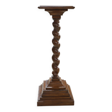 Antique oak barley twist pedestal / plant stand – 109 cm height