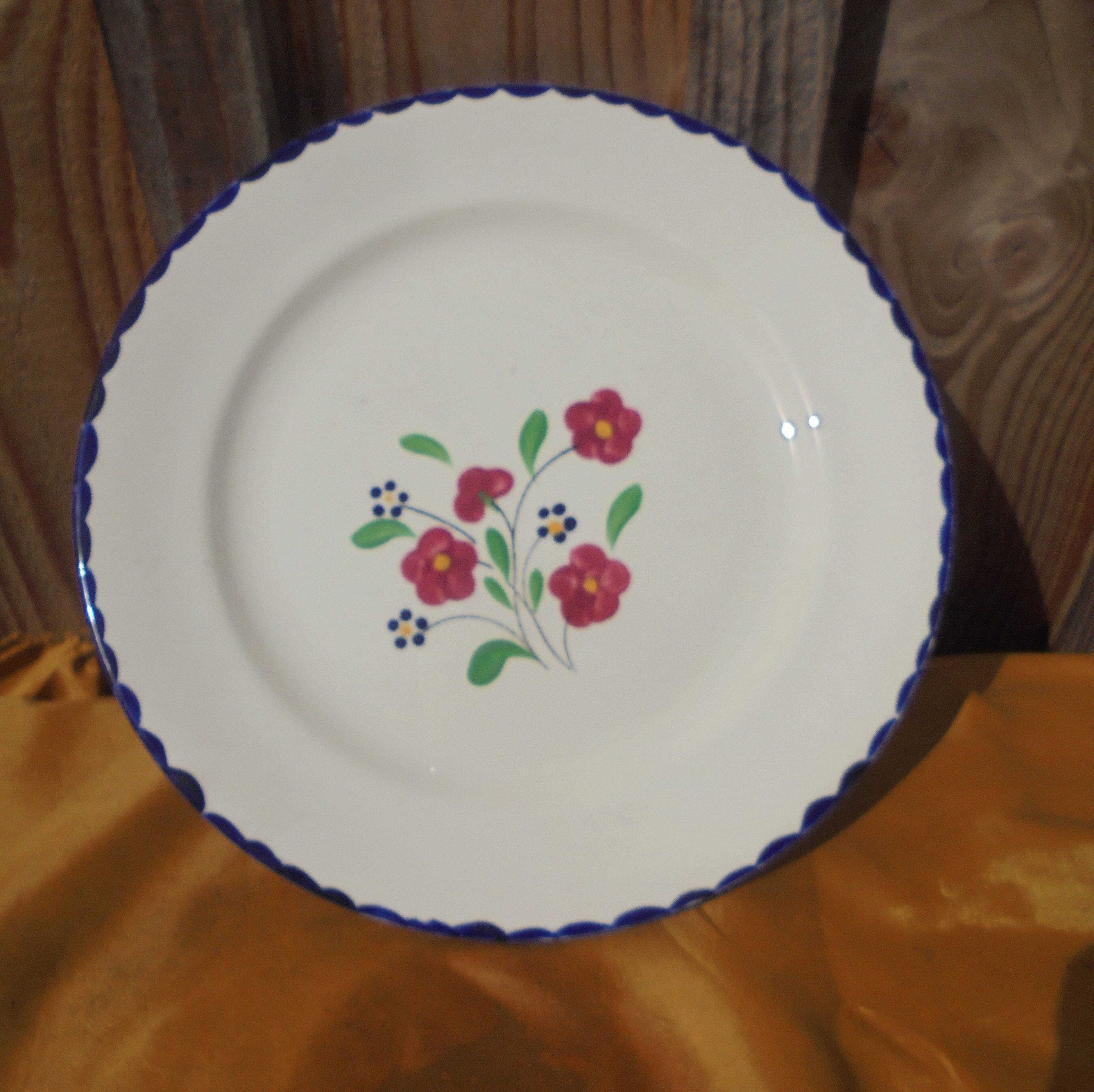 Round dish Salins Mle Rosemonde Floral decoration