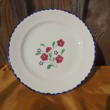 Plat rond Salins modèle Rosemonde à décor floral