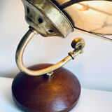 Vintage mother-of-pearl and brass flower wall lamp