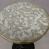 Bistro table with marble top and brass rim