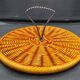 Vintage Vallauris plate, glazed ceramic in wicker style.
