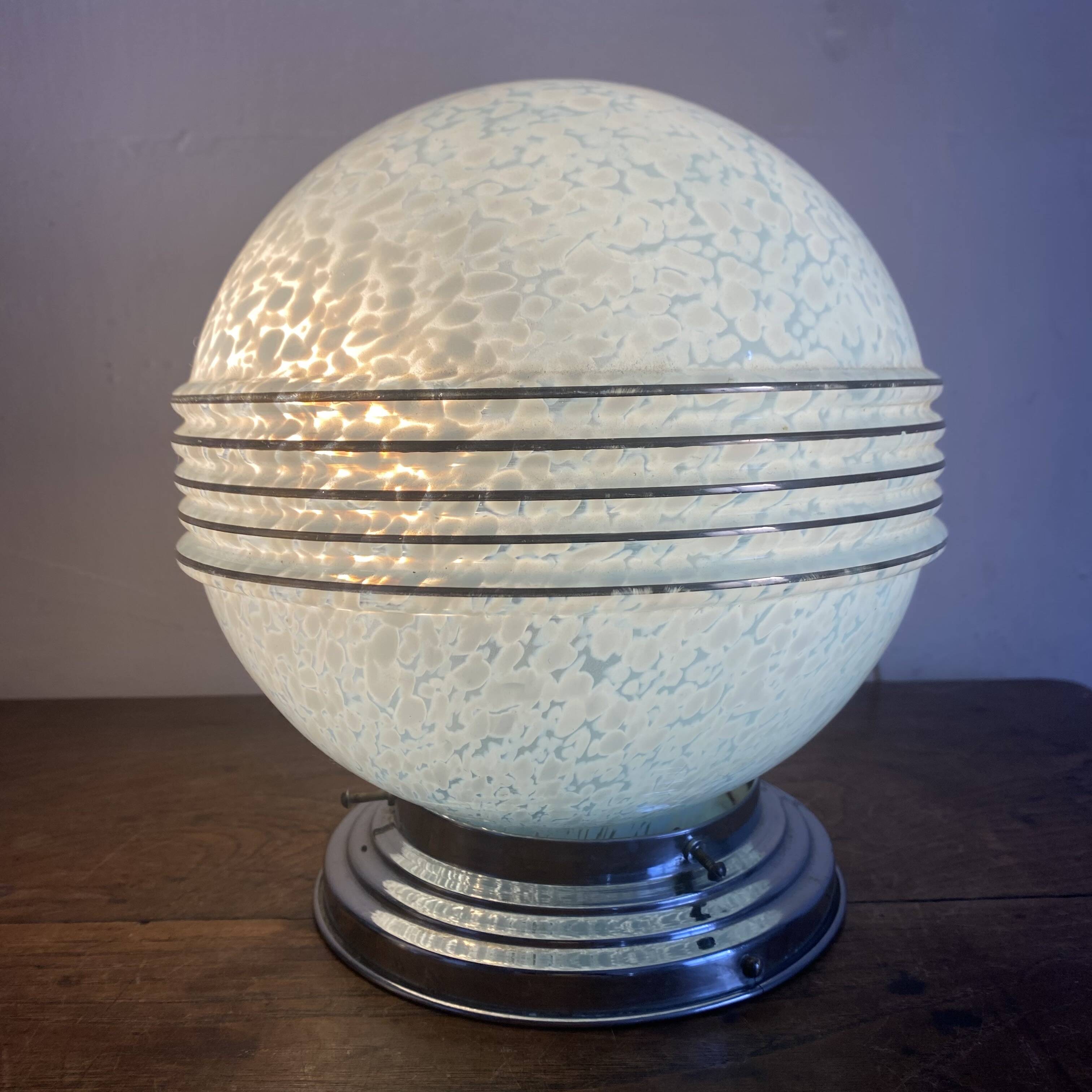 Clichy glass ball ceiling light in Art Deco style