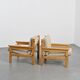 Pair of Scandinavian pine armchairs, circa 1970