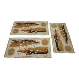 Set of three retro design red carpets, 1980s