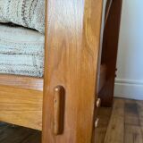 Maison Regain style modernist armchair in solid elm