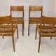 Lot de 4 chaises en chêne design italien de Consorzio Sedi Friuli 1960