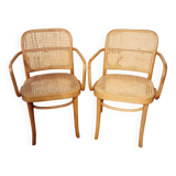 Vintage pair of Joseph Hoffman Prague 811 armchairs