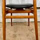 Set of 4 Scandinavian teak and black skai chairs