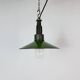 Industrial Green Enamel Military Pendant Lamp with Cast Aluminium Top, 1960
