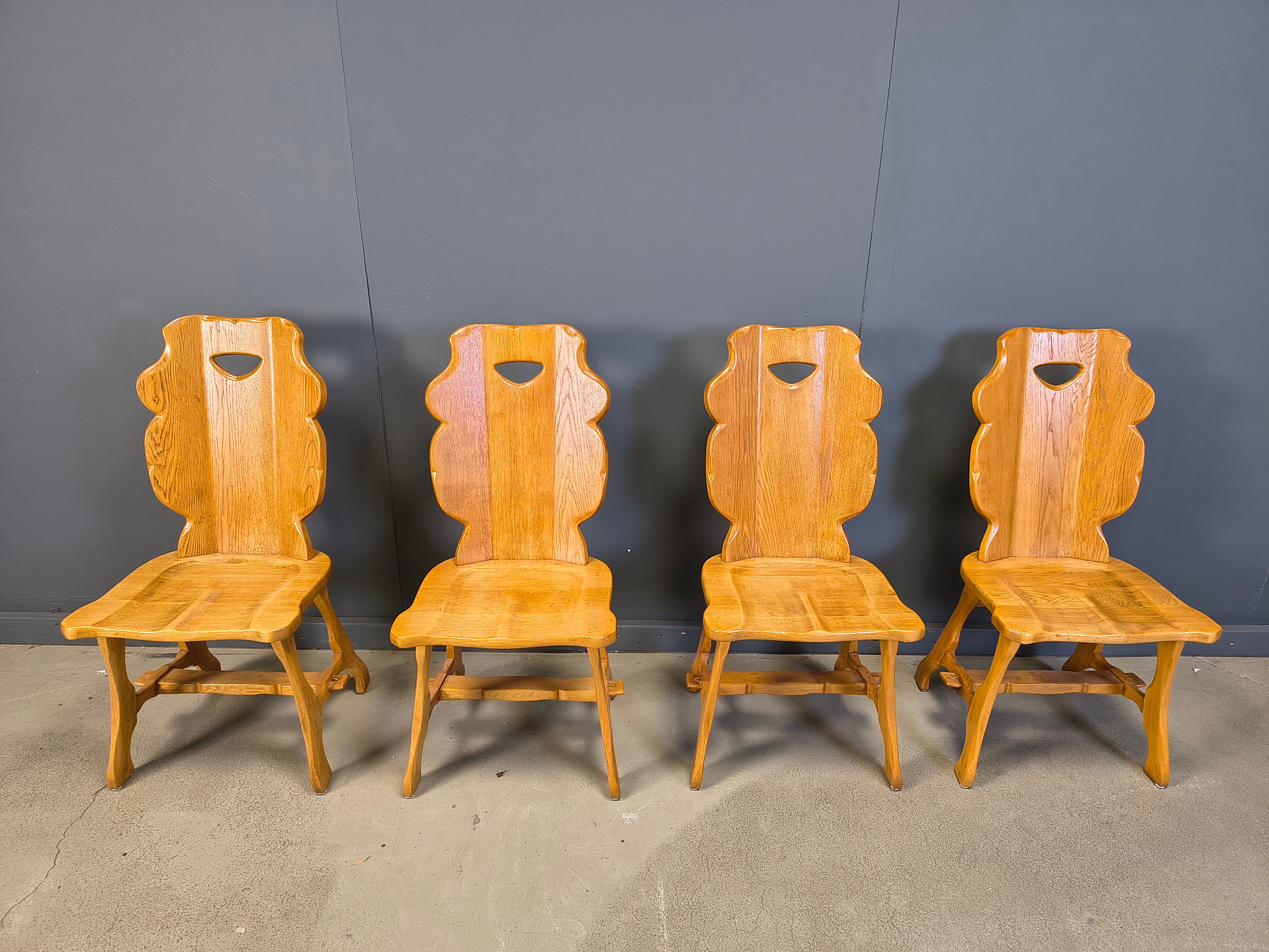 Chaises de salle à manger rustiques, années 1960