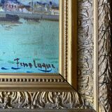 HST painting signed Georges FERRO-LA GREE (born 1941) Landscape of Loire Bréhémont?