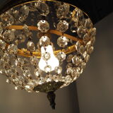 Balloon chandelier with glasses and bronze pampilles