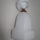 45-degree oblique porcelain art deco and white opaline applique