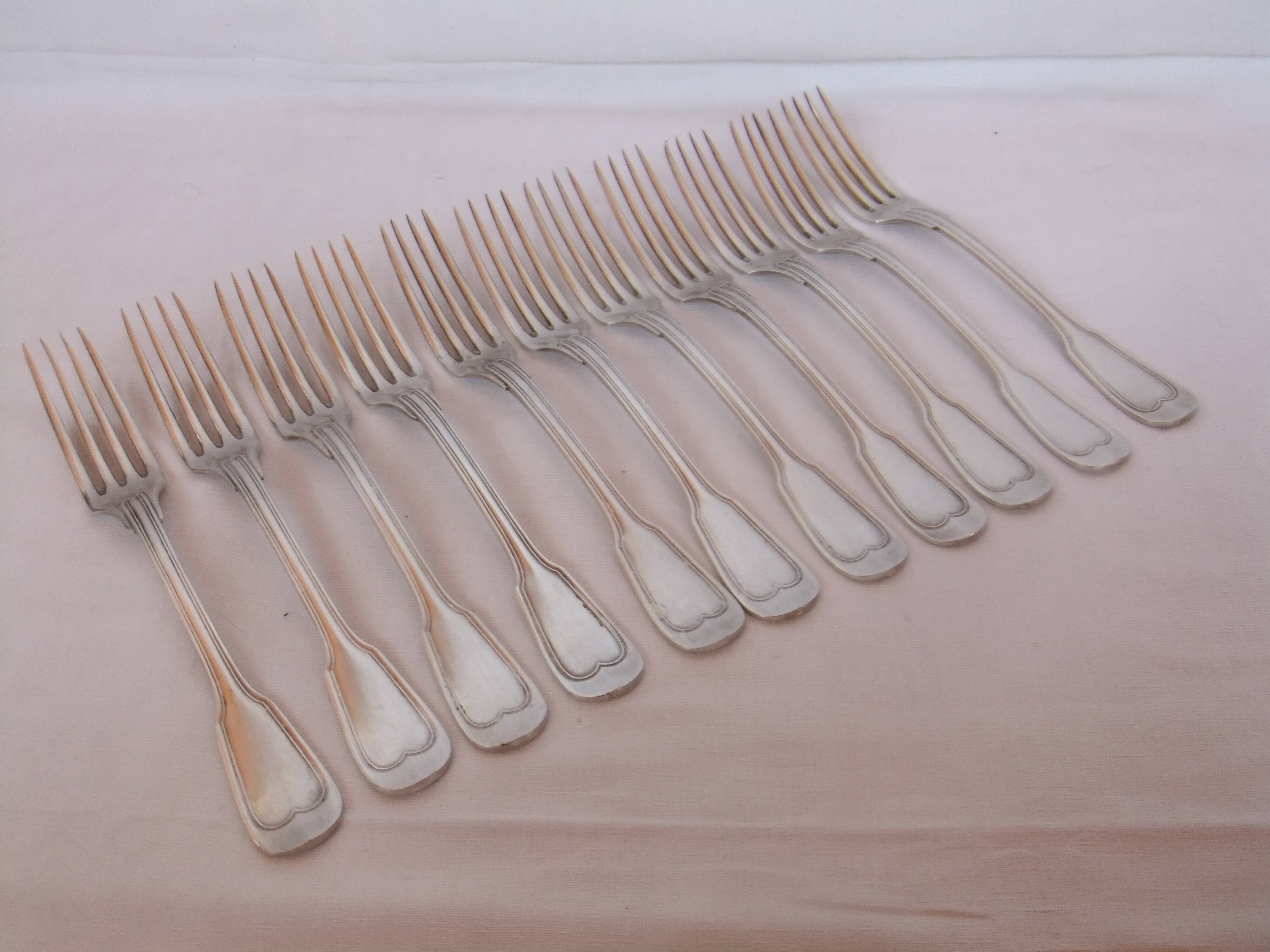 Antique forks silver metal service model to net