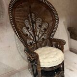 Emmanuelle vintage rattan armchair 1970