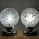 Pair of German 50s Modernisr glass table lamps by Groewe