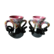 Pair of vintage vases in twisted ceramic