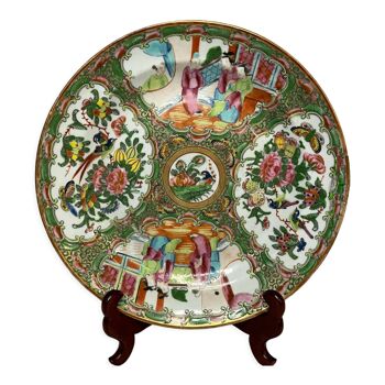 Assiette porcelaine Canton famille rose XIXème Chine