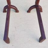 Paire de chenets en fonte