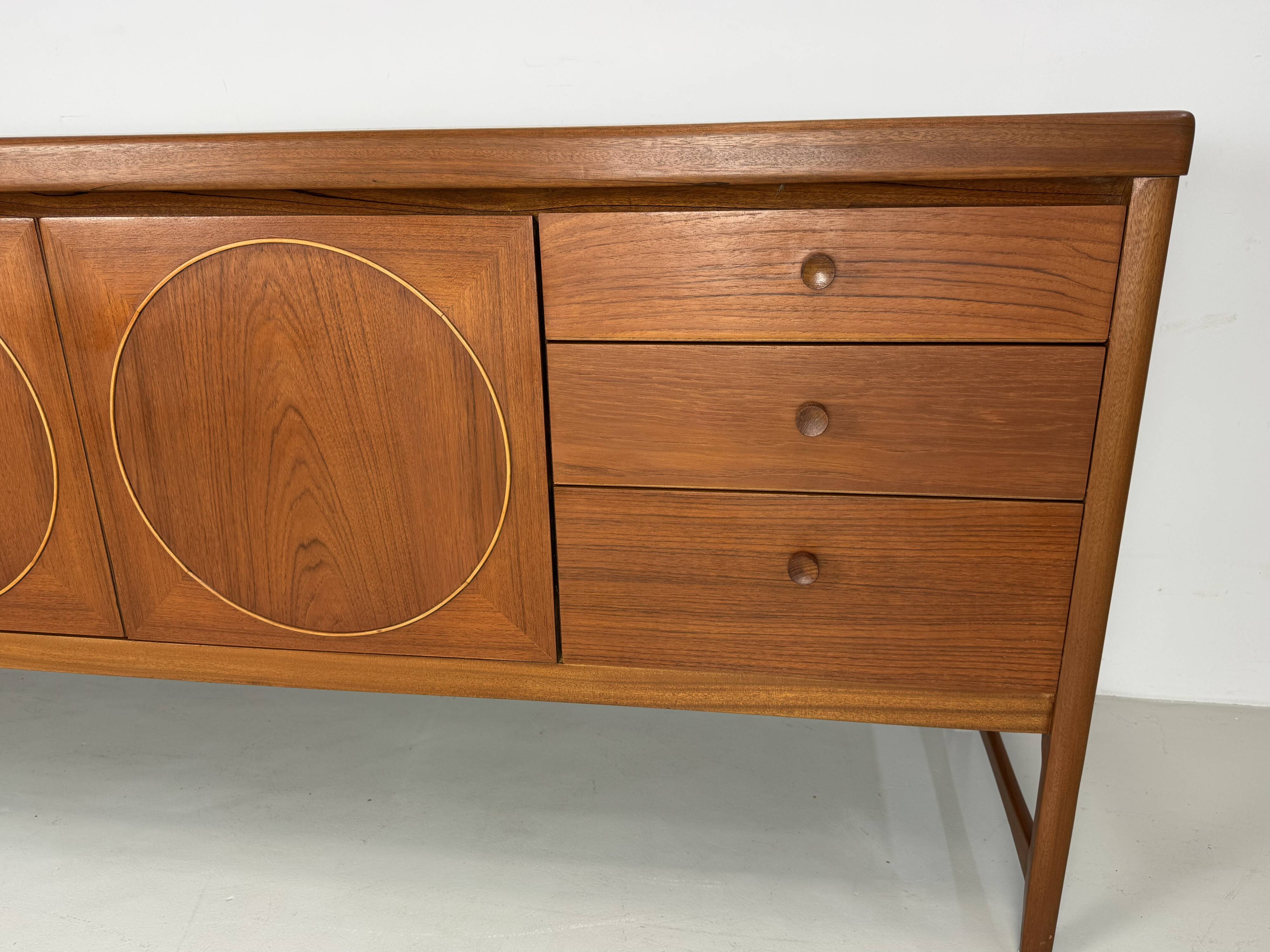 Unique vintage teak sideboard from the 1960s, produced by Nathan, model "Ci