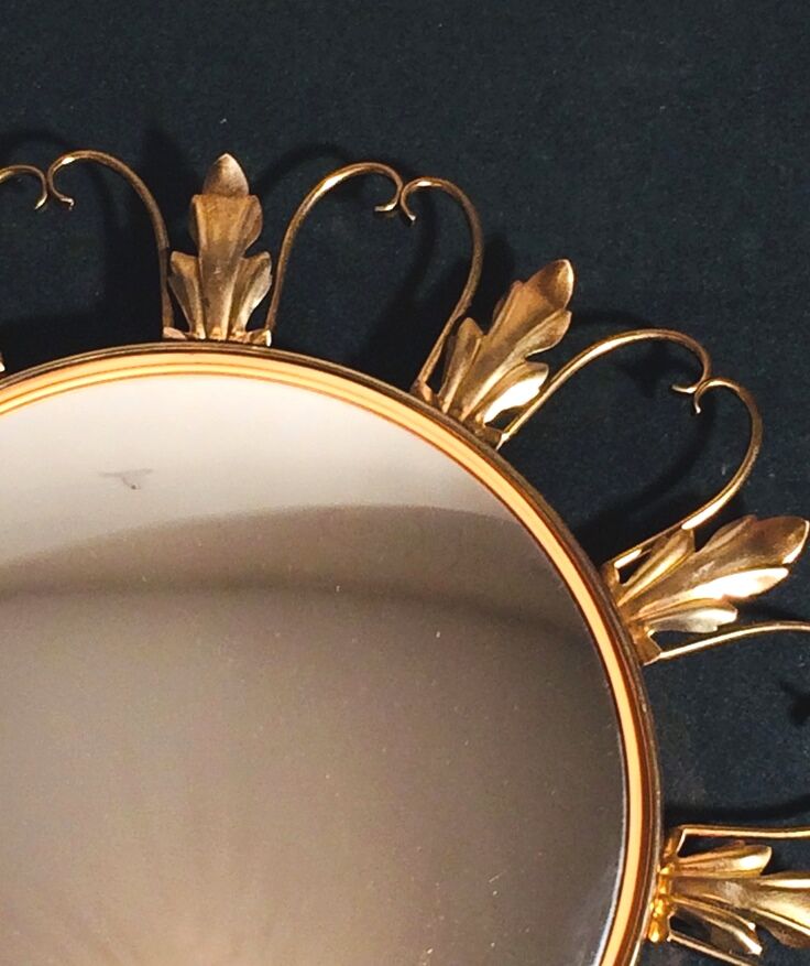 Mirror Sun " Witch's Eye " 50s. Deknudt * Hollywood Regency * Vintage