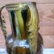 Vase en céramique à coulure dans le gout de jerome massier ou travail belge à anses en bronze