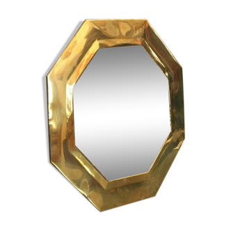 Octagonal brass mirror 33.5 x 33.5 cm