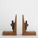 1960s wooden bookends