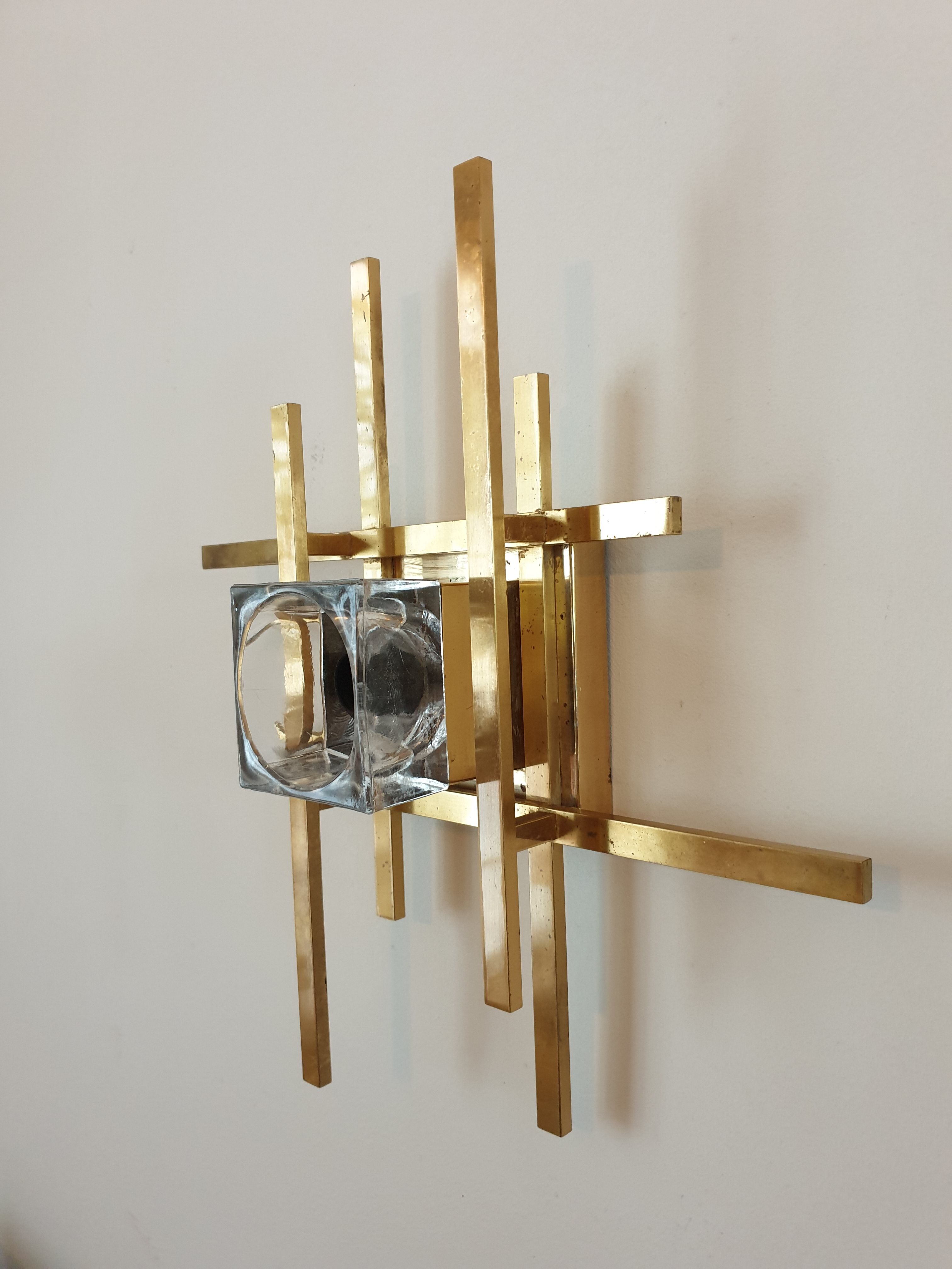 Pair of brass wall lamps from Sciolari