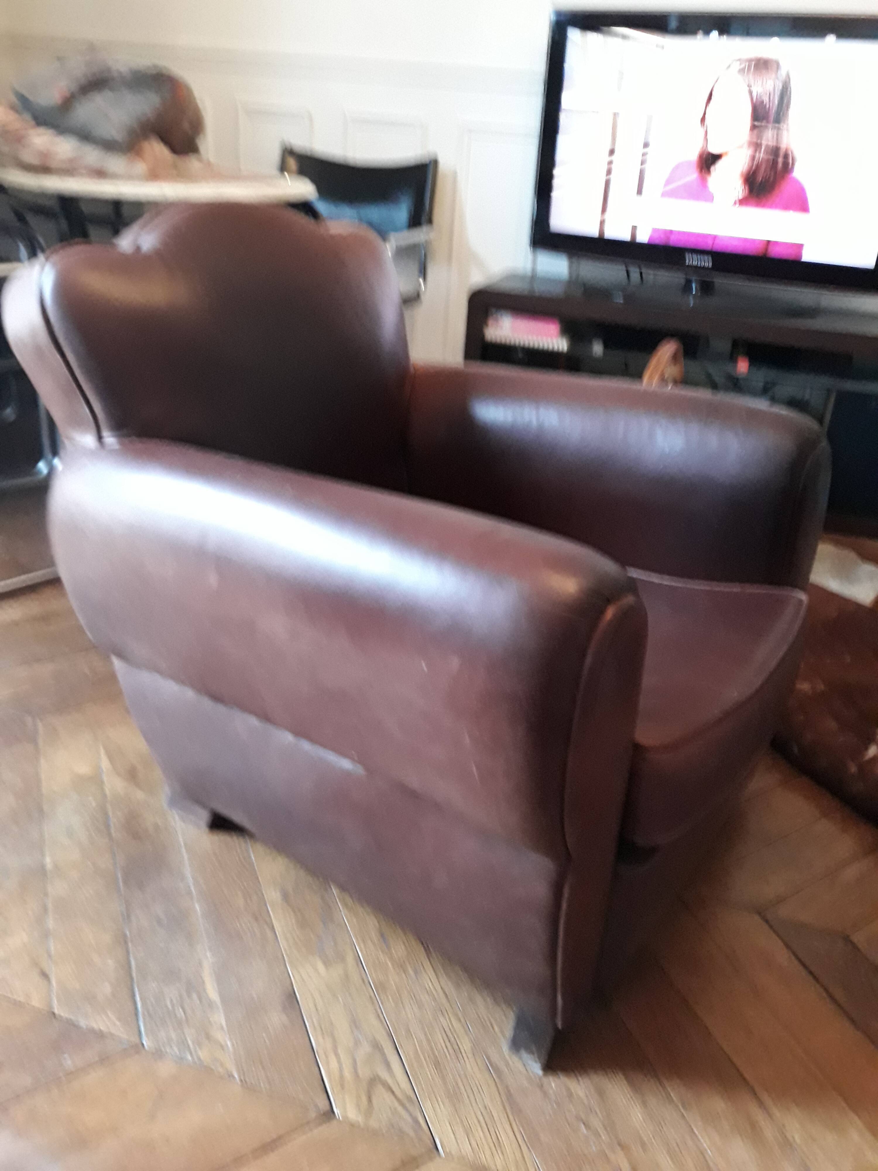 Art deco leather club Chair