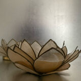 Pair of lotus candle holders in mother-of-pearl