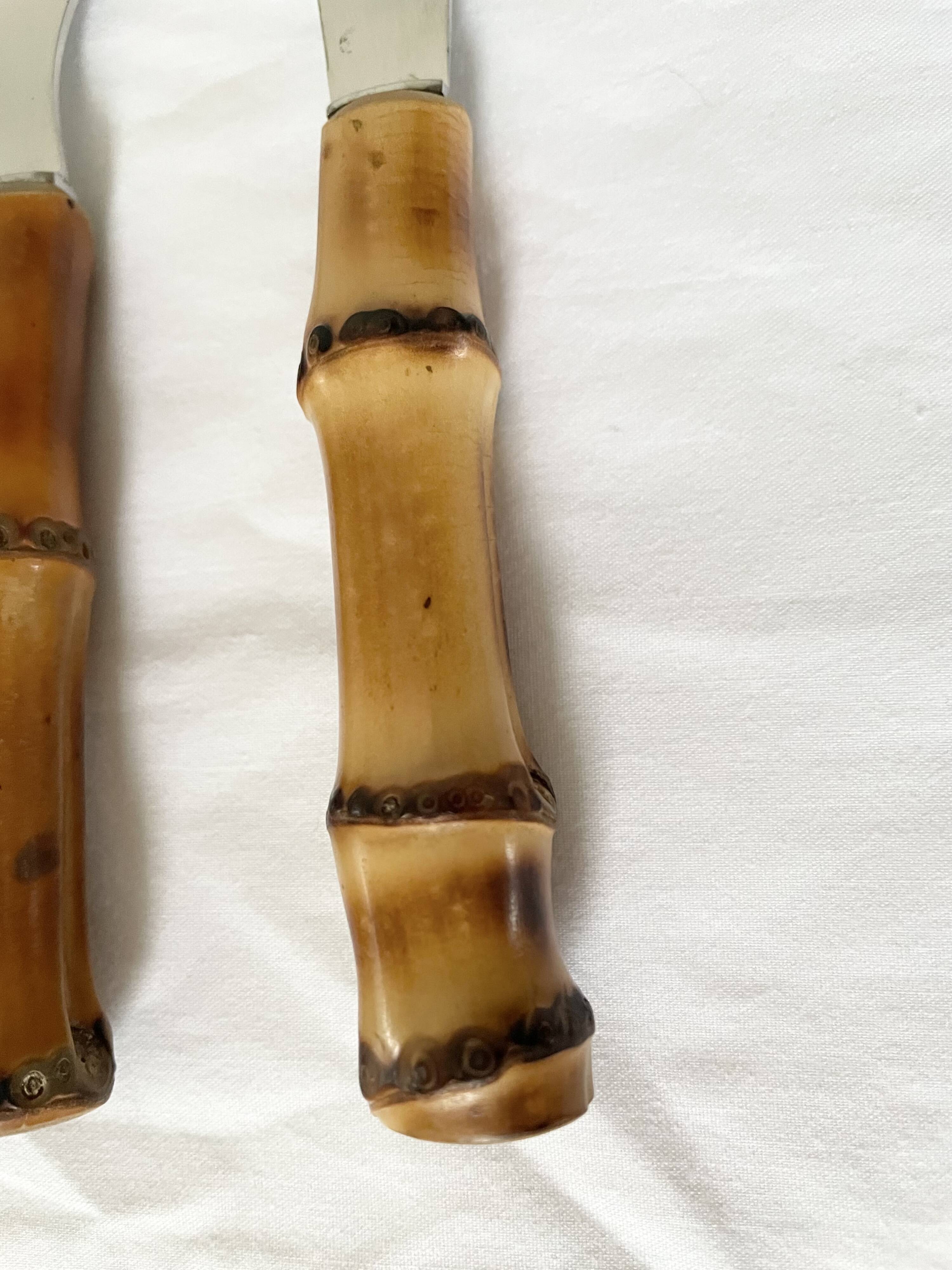 Bamboo handle cheese knives.