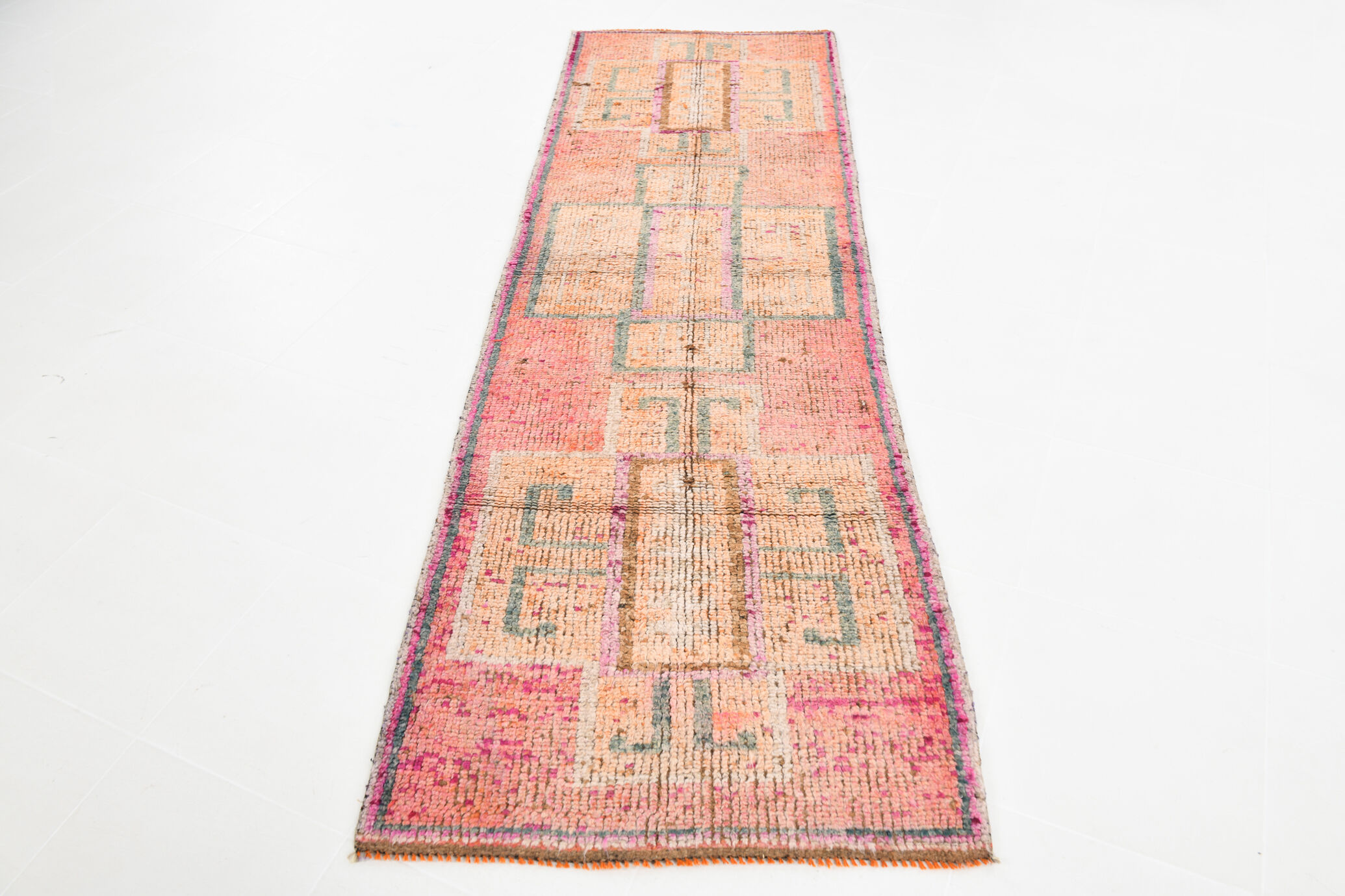3x9 Vintage Geometric Runner Rug, 89x283Cm