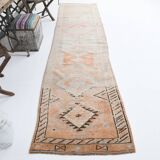 3x12 Pale Orange Beige Turkish Vintage Runner Rug, 86x352Cm SK 18322
