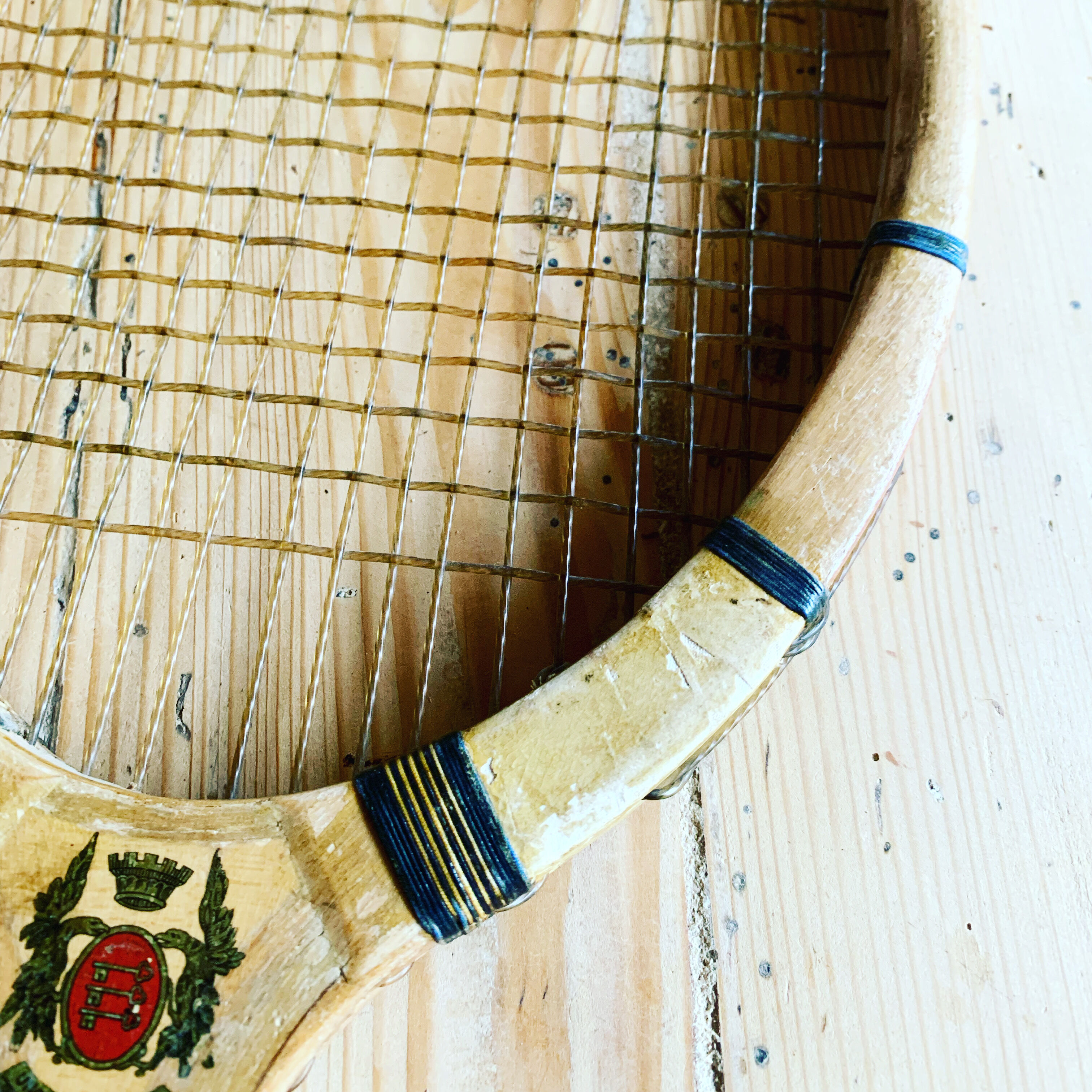 Vintage wooden tennis racket