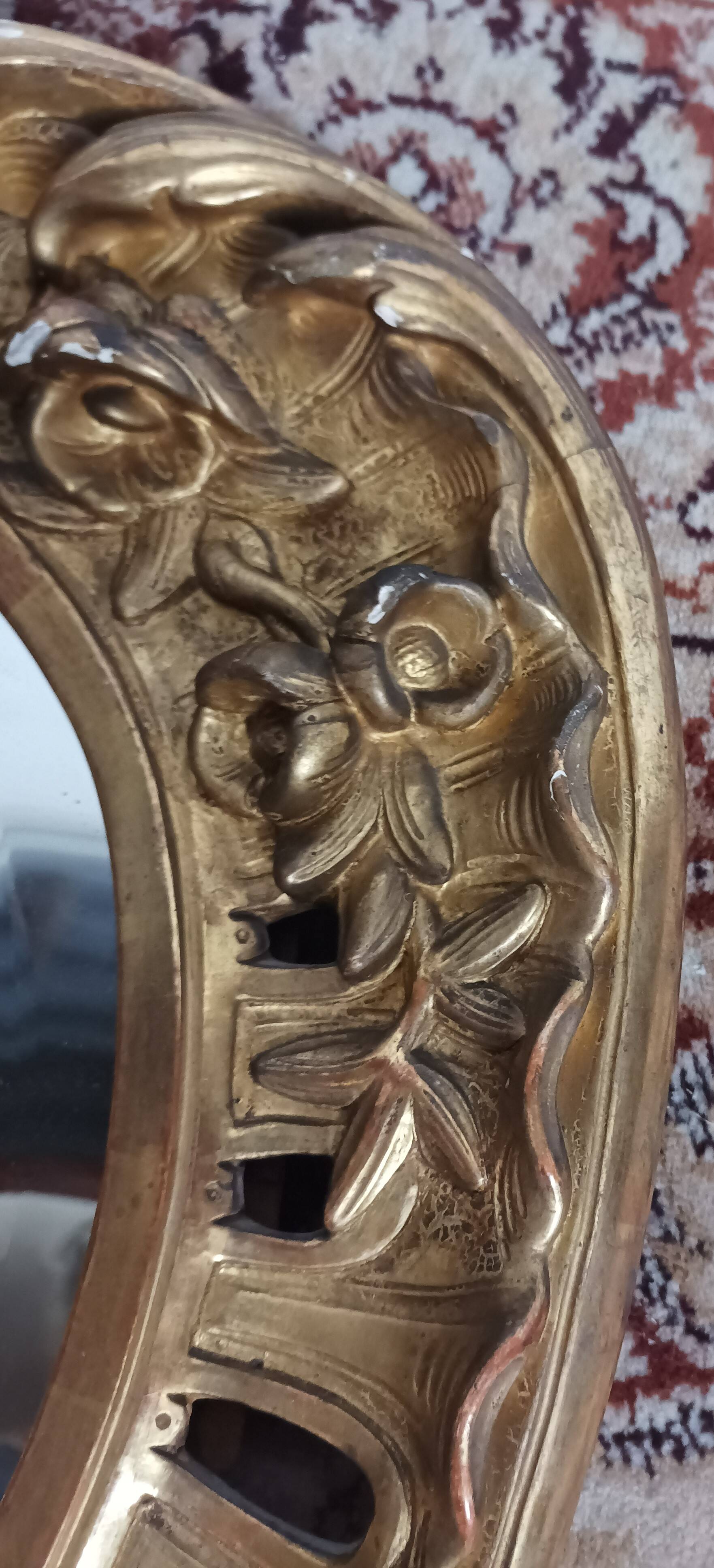 Louis XV style gilded carved wooden mirror