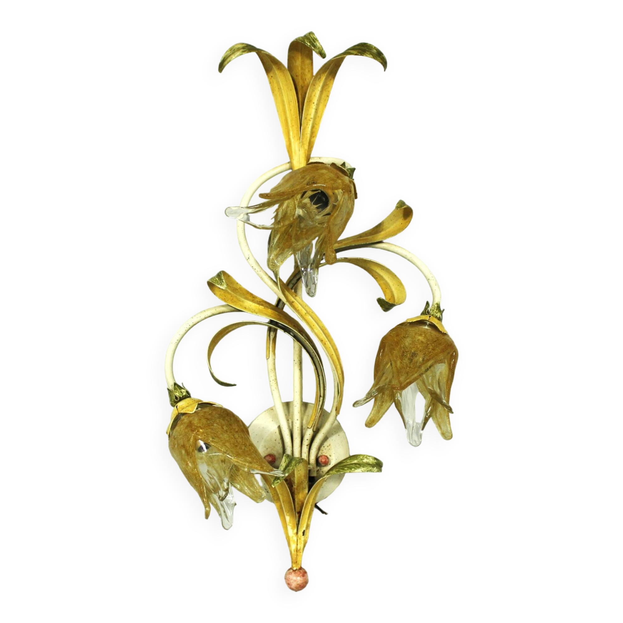 Vintage Wall Light in Iron and Murano Glass, 2000s