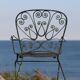 Set of 4 wrought iron garden chairs, France, 20th century