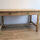 Old farmhouse table in solid cherry wood with drawers, 140 cm.
