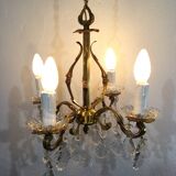 Chandelier With 4 Lights Bronze And Tassels