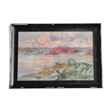 Stockholm Archipelago, watercolour, Swedish painter Anna Gardel-Ericson