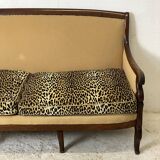 Louis Philippe bench in Leopard fabric